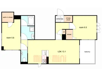 SHAMAISON GARDENS 御影(2LDK/3階)の間取り写真