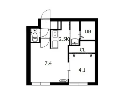 GLORY平岸(1LDK/4階)の間取り写真
