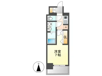 SーRESIDENCE尾頭橋CLARITY(1K/7階)の間取り写真