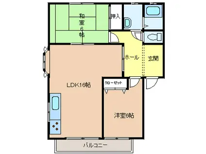 MYHビル(2LDK/3階)の間取り写真