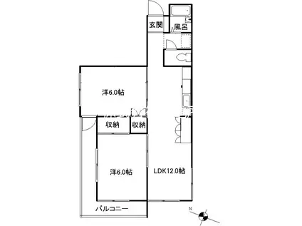 セトル本郷台I(2LDK/4階)の間取り写真