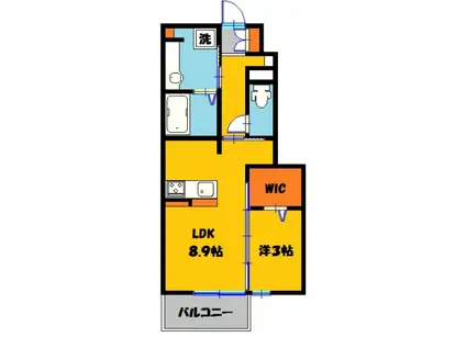 クレインI(1LDK/1階)の間取り写真