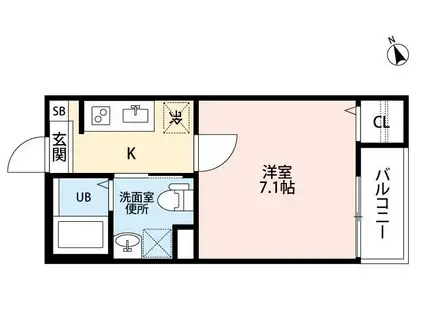N&A HOME 露橋(1K/1階)の間取り写真