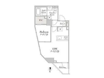ルミーク大山(1LDK/4階)の間取り写真