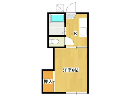 ミドリハイム(1K/1階)の間取り写真