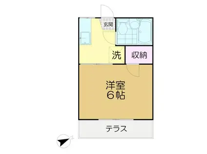 ハイツ吉川(1K/1階)の間取り写真