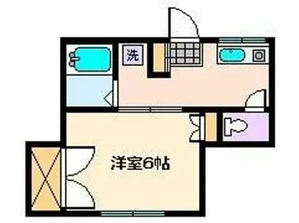 コーポカネマツ(1K/1階)の間取り写真