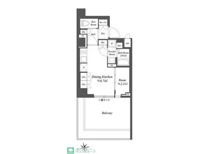 ブランシエスタ荻窪(1DK/2階)の間取り写真