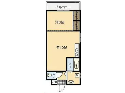 TERRACE燿(1DK/4階)の間取り写真