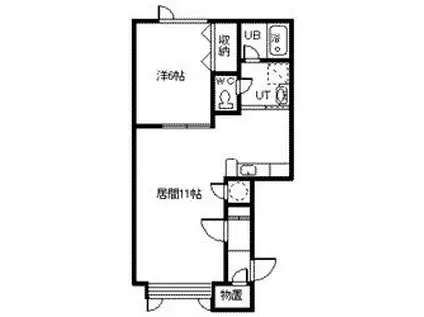 プリウス(1LDK/2階)の間取り写真