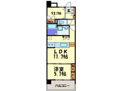 KDX清水レジデンス(1SLDK/1階)の間取り写真
