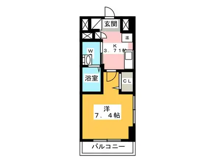 アクシーズタワー浦和岸町II(1K/6階)の間取り写真