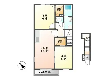 メゾンド・アルモニ-(2LDK/2階)の間取り写真