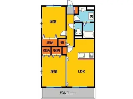 ユーミーつるた5(2LDK/2階)の間取り写真