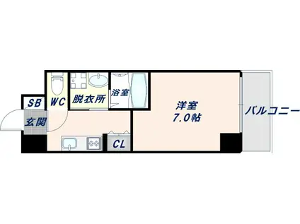 FELIZ GALAXY(1K/5階)の間取り写真