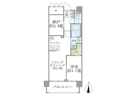 SOLAST SQUARE綾瀬(1SLDK/5階)の間取り写真
