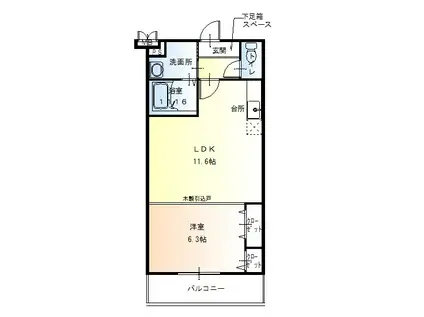 弥十の里(1LDK/2階)の間取り写真