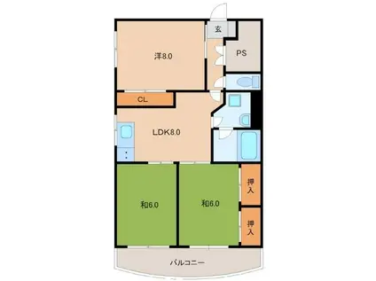 アーバンハイツ(3LDK/2階)の間取り写真