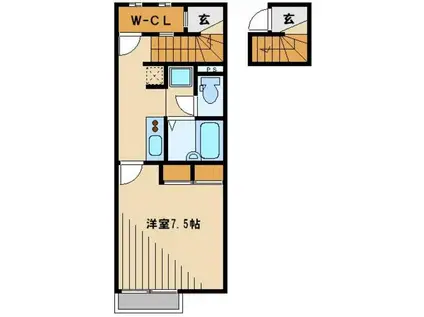 レオパレスカスターノ(1K/2階)の間取り写真