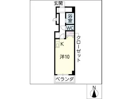 第1藤が丘マンション(ワンルーム/6階)の間取り写真