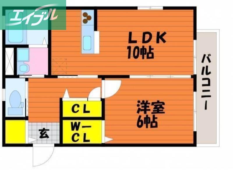 プリーマD(1LDK/1階)の間取り写真