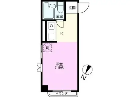 フタバ草加ビル(ワンルーム/3階)の間取り写真