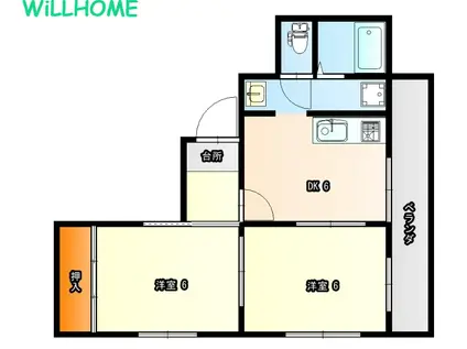 リーゼンラート加茂郷(2DK/5階)の間取り写真