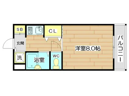 CITY COM高槻(1K/4階)の間取り写真
