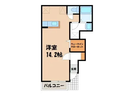 ローハプレイスII(ワンルーム/1階)の間取り写真