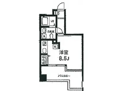 サンフォニー(1K/10階)の間取り写真