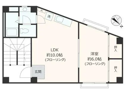 サーハンハウス(1LDK/3階)の間取り写真