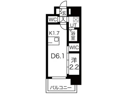 メイクスWアート上前津V(1DK/3階)の間取り写真