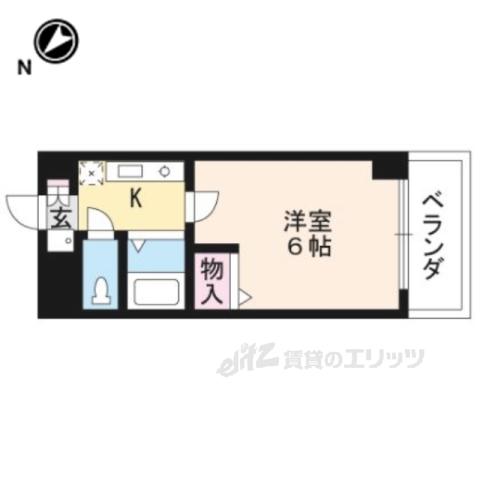 パレ南笠佐わらび(1K/5階)の間取り写真
