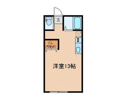 サンパティ駅前(ワンルーム/2階)の間取り写真