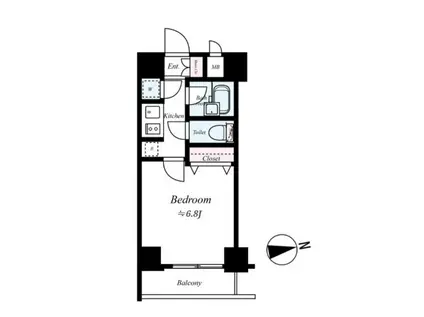 パレステュディオ信濃町(1K/2階)の間取り写真
