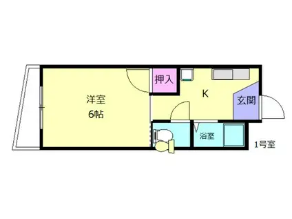 フォーサイト上津RII(1K/2階)の間取り写真