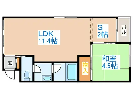 山の手U-HOUSE(1SLDK/1階)の間取り写真