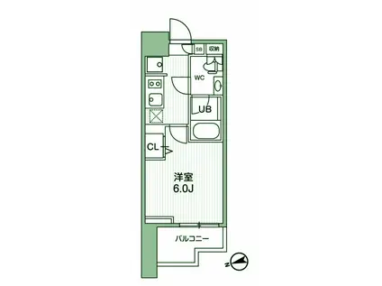 オルタナ南大井(1K/8階)の間取り写真