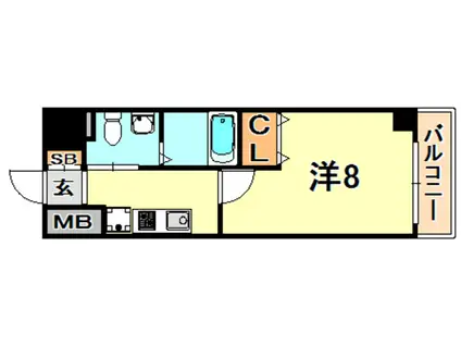 クレアドル須磨III(1K/3階)の間取り写真