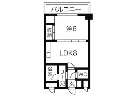 クリスタルコート(1DK/4階)の間取り写真