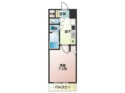 レオンコンフォート難波サウスゲート(1K/10階)の間取り写真