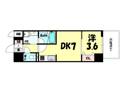 レオンコンフォート神戸駅前(1DK/4階)の間取り写真