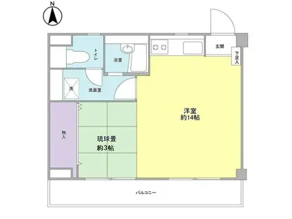 トヨハイツ(ワンルーム/3階)の間取り写真