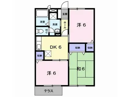 アネックス徳吉III(3DK/1階)の間取り写真