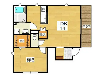 さくら隅田口C棟(1LDK/1階)の間取り写真