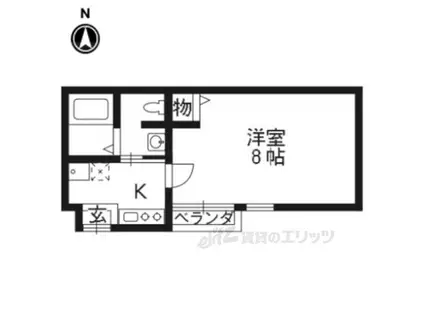 フラッティ七条大橋(1K/2階)の間取り写真