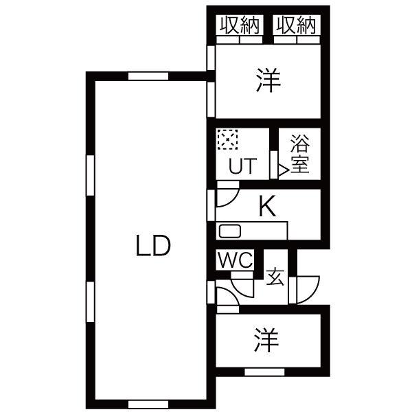 RERE01(2LDK/2階)の間取り写真