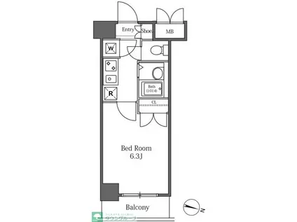 LA SANTE広尾(1K/4階)の間取り写真