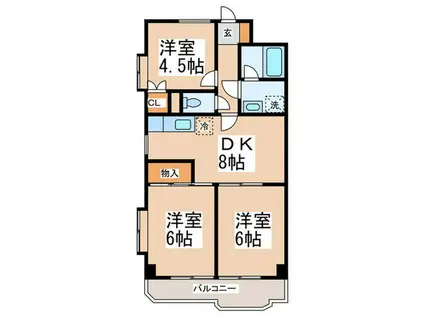 サニーハイライズ(3DK/1階)の間取り写真