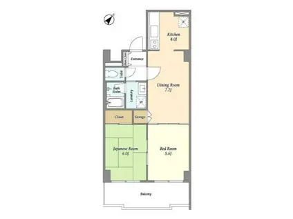 カーサ・プリモ(2LDK/2階)の間取り写真